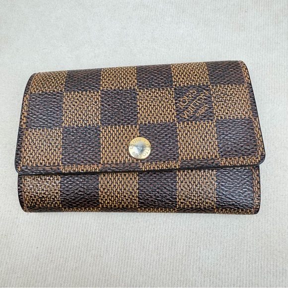 Louis Vuitton Accessories - Louis Vuitton Damier Ebene 6 Key Holder Brown Canvas Gold Hardware
